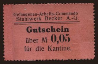 Willich/ Stahlwerk Becker, 0.05 Mark, 191?