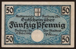 Freiburg, 50 Pfennig, 1919