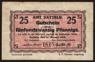 Datteln, 25 Pfennig, 1918