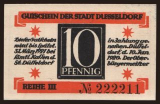 Düsseldorf, 10 Pfennig, 1920