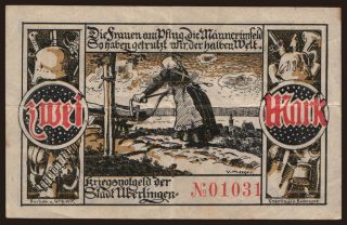 Überlingen/ Stadt, 2 Mark, 1918