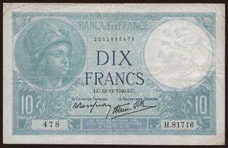 10 francs, 1940