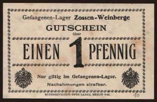 Zossen-Weinberge, 1 Pfennig, 191?