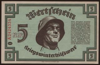 Winterhilfswerk, 5 Reichsmark, 1939