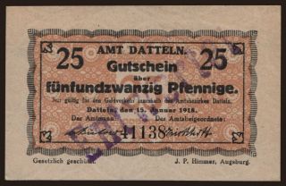 Datteln, 25 Pfennig, 1918
