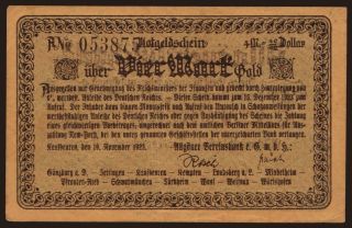 Kaufbeuren/ Allgäuer Vereinsbank, 4 Mark Gold, 1923