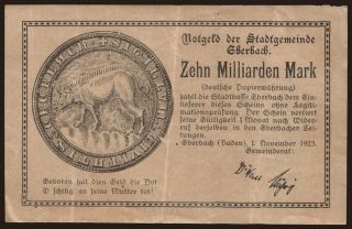 Eberbach/ Stadt, 10.000.000.000 Mark, 1923