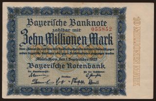 Bayerische Notenbank, 10.000.000 Mark, 1923