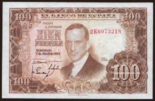 100 pesetas, 1953