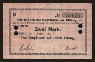Elbing/ Elblag, 2 Mark, 1914