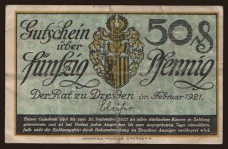 Dresden, 50 Pfennig, 1921