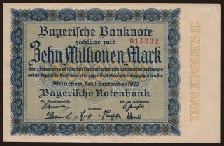 Bayerische Notenbank, 10.000.000 Mark, 1923