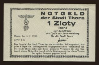 Thorn, 1 zloty, 1939