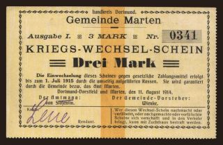 Marten/ Gemeinde, 3 Mark, 1914
