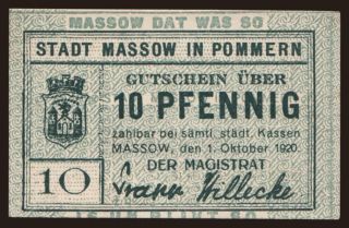 Maszow (Maszewo), 10 Pfennig, 1920