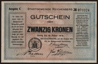 Reichenberg, 20 Kronen, 1918