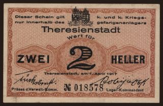 Theresienstadt, 2 Heller, 1917