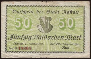 Rastatt/ Stadt, 50.000.000.000 Mark, 1923