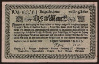 Kaufbeuren/ Allgäuer Vereinsbank, 0.50 Mark Gold, 1923