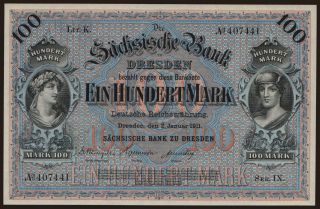 Sächsische Bank zu Dresden, 100 Mark, 1911