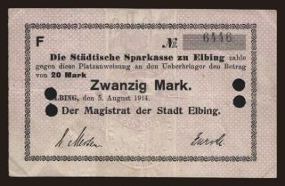 Elbing/ Elblag, 20 Mark, 1914