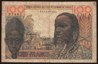 Ivory coast, 100 francs, 196?