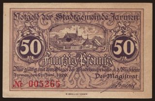 Jarmen, 50 Pfennig, 1920