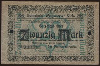 Weisswasser/ Gemeinde, 20 Mark, 1918