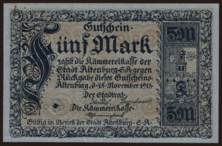 Altenburg/ Stadt, 5 Mark, 1918