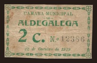 Aldegalega, 2 centavos, 1919