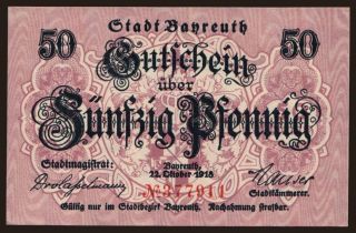 Bayreuth, 50 Pfennig, 1918