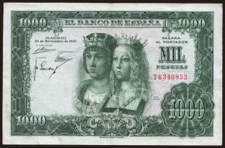 1000 pesetas, 1957