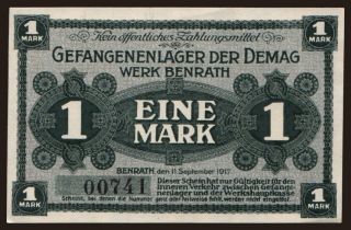Benrath/ Demag Werk Benrath, 1 Mark, 1917
