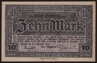 Cottbus/ Stadt, 10 Mark, 1918