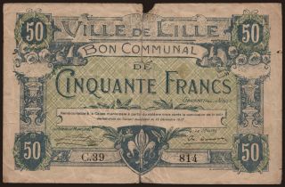 Lille, 50 francs, 1917
