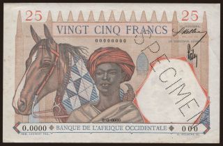 25 francs, 1933, SPECIMEN