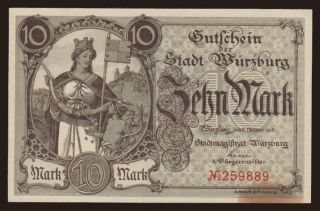 Würzburg/ 10 Mark, 1918
