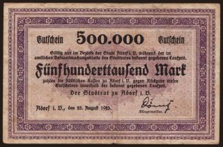 Adorf/ Stadt, 500.000 Mark, 1923