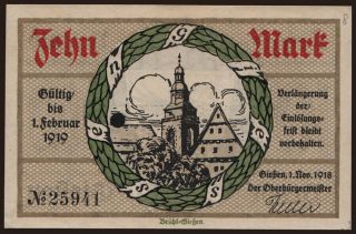 Giessen/ Stadt, 10 Mark, 1918