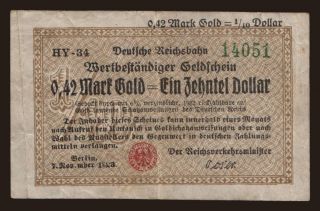 Berlin, 0.42 Goldmark, 1923