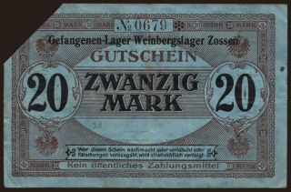 Zossen-Weinberge, 20 Mark, 191?