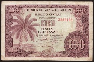 100 pesetas, 1969