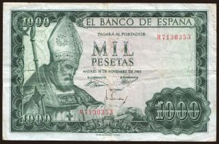 1000 pesetas, 1965
