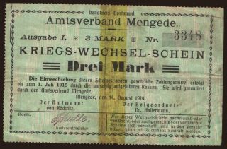 Mengede, 3 Mark, 1914