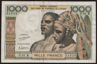 Benin, 1000 francs, 1970