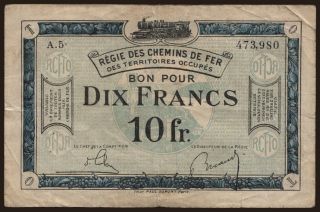 Rheinland, 10 Francs, 1923