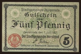 Zeulenroda, 5 Pfennig, 1917