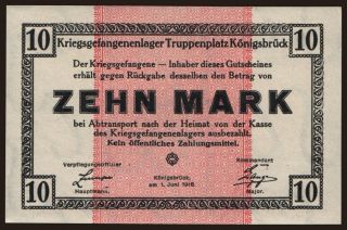 Königsbrück, 10 Mark, 1918