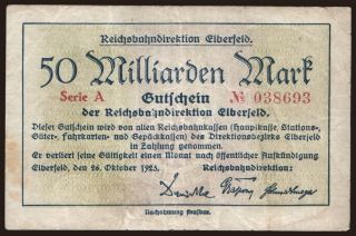 Elberfeld, 50.000.000.000 Mark, 1923