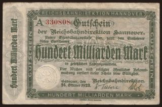 Hannover, 100.000.000.000 Mark, 1923